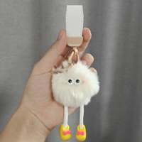Porte-clés en peluche en cuir de boule de charbon elfe moche drôle dessin animé écologique couleur personnalisée pendentif décor de voiture