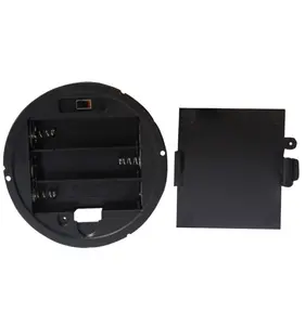 黑色4.5V 3AA电池座圆形电池座盒盖，适用于LR6