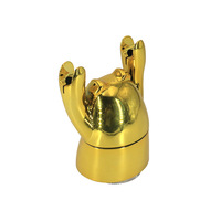 Nouveau Grinder à Cigarettes en Métal 'Golden Pig' avec Support de Téléphone Portable, Manuel, Quatre Couches, Style Américain Simple, Zhejiang, pour l'Exportation