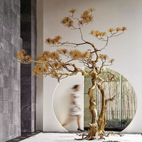 Bonsaï artificiel en pin et érable, fait main, 100 % aspect naturel, pour la décoration intérieure d'hôtels, restaurants et maisons.