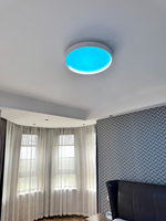 Panneau de lucarne rond ultra-mince de 50mm, imitant le ciel bleu pur et le soleil pour un éclairage de rythme circadien centré sur l'humain