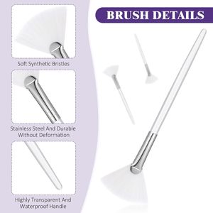 Brosse nettoyante pour le visage, brosse pour masque facial, brosse en fibres synthétiques douces, brosse pour appliquer les masques, brosse de beauté pour salon de spa - Product Image 3