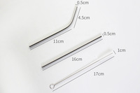 Pailles à boire courtes en acier inoxydable pour enfants 16cm pailles en métal réutilisables pour Cocktail petits verres à vin tasses