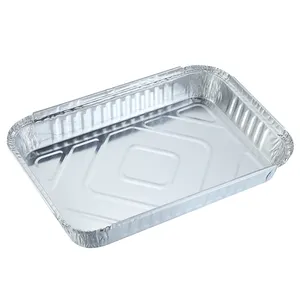 32x21x4cm 2L feuille d'aluminium oblong peu profonde forme récipient en aluminium pour aliments <span class=keywords><strong>plat</strong></span> de cuisson <span class=keywords><strong>jetable</strong></span> REC31214F yysmallcap - Product Image 1