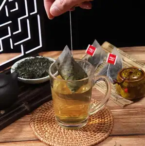 Saco de chá descartável de nylon para infusor de chá, saco de filtro de chá com corda, filtro de temperos