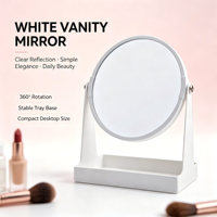 Miroir cosmétique de bureau double face à angle réglable, finition argentée, en métal, grossissement 3x, best-seller du fabricant