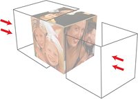 Boîte à cubes Photo en plastique transparent, 10 pièces, 3.25x3.25 pouces, 6 faces, paquet de 4, transparent