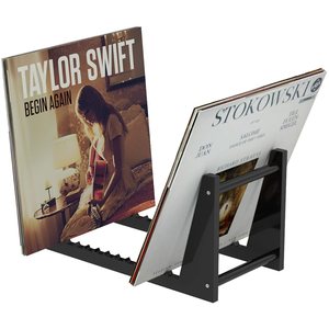 Soporte de almacenamiento de discos de <span class=keywords><strong>vinilo</strong></span> acrílico negro UMI, estante de exhibición de álbumes clásicos para electrodomésticos - Product Image 1