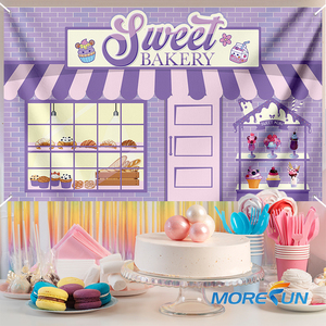 Sweet Shop toile de fond bonbons princesse Dessert bannière <span class=keywords><strong>boutique</strong></span> fille <span class=keywords><strong>anniversaire</strong></span> photographie arrière-plan fête des enfants bannière décoration - Product Image 5