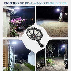 Reflector LED Solar de 168 LED, 6500K, IP66 Impermeable, con Sensor de Movimiento, Encendido/Apagado Automático, Iluminación Exterior para Jardín, Piscina, Patio - Product Image 6
