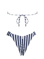 Nouveau style 2026 : Bikini sexy sans bretelles à rayures pour l'Europe et l'Amérique - Maillot de bain séparé dos nu, best-seller transfrontalier pour l'été