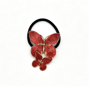 Coleteros Vintage de Mariposa con Doble Esmalte Verde y Contorno Dorado, Elegantes Accesorios Diarios para el Cabello de Mujer con Diseño Natural - Product Image 2