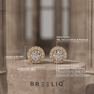 14K White Gold Round Diamond Halo Stud Earrings Elegant Pave Set Sparkling Brilliant Cut Fine Jewelry Gift - Product Image 6