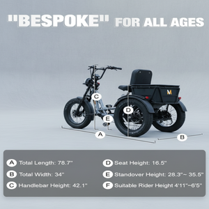 Vélo électrique à trois roues pour seniors, avec batterie au lithium 20Ah, moteur arrière 750W, pneus larges 48V, tricycle électrique <span class=keywords><strong>cargo</strong></span> - Product Image 6