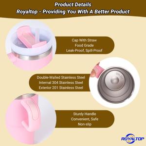 Tazza Termica Personalizzata da 14oz 20oz 30oz 40oz in Acciaio Inox a Doppia Parete, con Cannuccia e Coperchio, per Caffè <span class=keywords><strong>Acqua</strong></span> Tè Bevande - Product Image 5