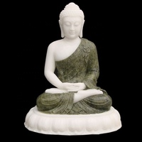 Offre Spéciale statue de bouddha en pierre de jardin grande pierre de marbre blanc assis statue de bouddha murti