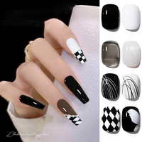 Vernis à ongles gel UV LED magnétique, vegan, non toxique, OEM, à haute fluidité, noir foncé, blanc laiteux, noir transparent, super noir