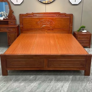 Solid Wood <b>Bed</b> Golden Rosewood Ming Qing Style Antique Master Bedroom Double <b>Bed</b> Mortise And Tenon Structure - Product Image 2