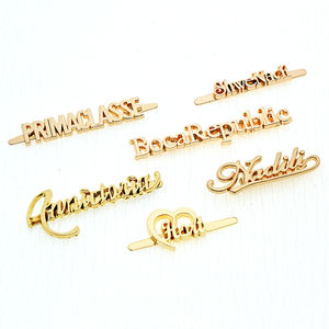 TANAI venta al por mayor bolso Hardware grabado nombre Etiqueta de Metal diseño personalizado Metal marca Logo placa etiqueta para ropa - Product Image 5