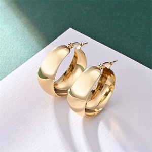 Aros de Acero Inoxidable con Baño de Oro de 18k, Joyería de Moda para Mujer, Uso Diario Informal - Product Image 2