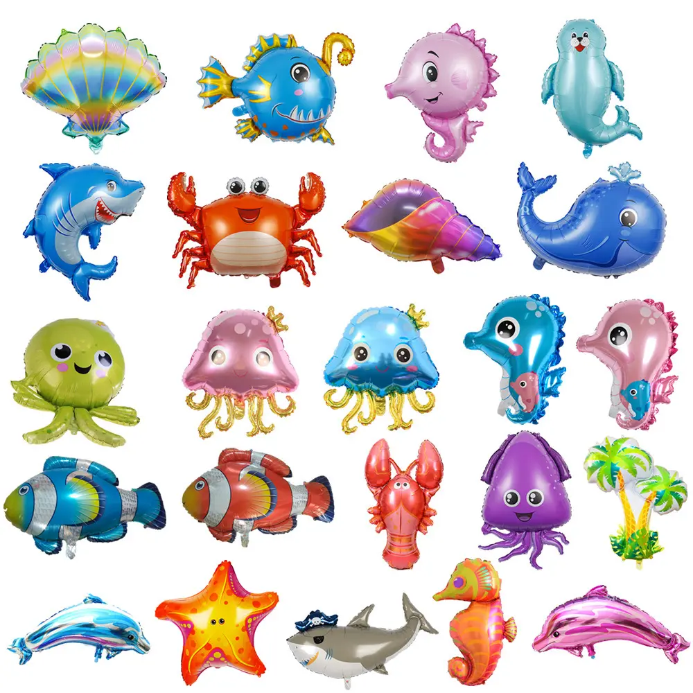 Foil Balloon for Kids Toy Mini Size Marine Animals Balloon Fish Marine Life Animal Gift Birthday Party Decoration Single Unisex