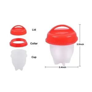 Juego de 6 moldes de silicona para cocer huevos, sin BPA, antiadherentes, para cocinar huevos al vapor, para el desayuno, utensilio de cocina - Product Image 2