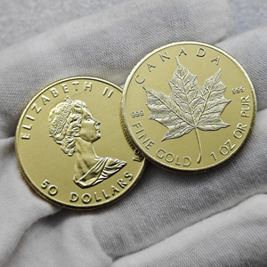 Pièce de monnaie souvenir de collection de 1986, Canada, feuille d'érable, <span class=keywords><strong>Elizabeth</strong></span> II, 50 dollars, 1 once d'or - Product Image 3