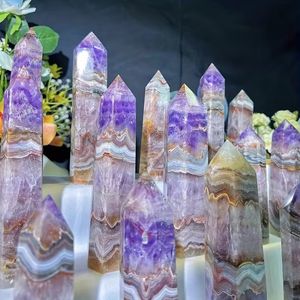 Torre de ágata amatista de alta calidad al por mayor, torre de ágata de encaje loco amatista pulida para decoración del hogar - Product Image 2