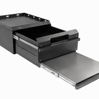Plateau de benne en aluminium pour pick-up, étanche, thermolaqué, avec tiroir de rangement coulissant et planche à découper, pour véhicules double et simple cabine