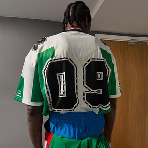 Tùy Chỉnh Thời Trang Giản Dị Phong Cách Đường Phố Sáng Tạo In <span class=keywords><strong>Jersey</strong></span> T-Shirt Lỏng Ngắn Tay Áo Bóng Đá Fan Phiên Bản Palestine T-Shirt - Product Image 6