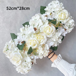 Nouvelle Décoration Florale pour Cérémonie de Mariage, Fête, Noël - Mur de Fleurs Artificielles Simulées : Hortensias et Roses Mixtes - Product Image 5
