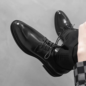 Zapatos de Cuero para Hombre con Suela de Goma Premium, Calzado Sin Cordones de Estilo Británico, Zapatos Formales para Negocios y Bodas - Product Image 4