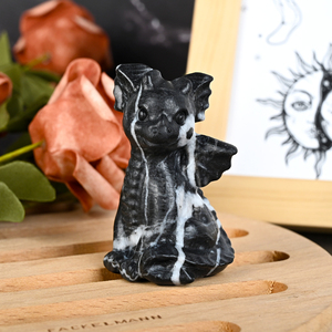 Figurine de dragon ailé mignonne en cristal naturel sculpté à la main, pierre de guérison, statue de dragon pour la décoration intérieure - Vente en gros - Product Image 3