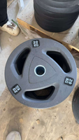 Disque de musculation ZY LB Commercial 3 Grip en caoutchouc, de 2,5 à 25 kg, pour entraînement de force, équipement de gym