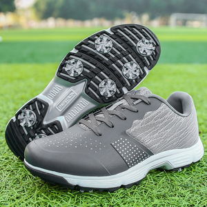 Zapatos de Golf Blancos y Amarillos para Hombre, con Cordones, Suela Antideslizante, Tacos Extraíbles, Calzado para Campo de Golf para Todas las Temporadas - Product Image 3