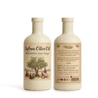 Bouteille en céramique personnalisée pour huile d'olive, avec bouchon en verre, vert, 375 ml