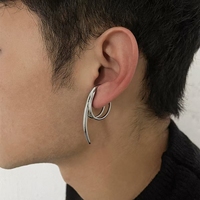 VAF Clip d'oreille réglable pour oiseaux, en acier inoxydable poli, style futuriste, unisexe, nouveau design