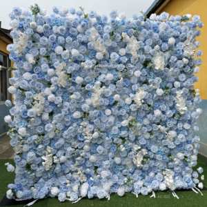 Fondo de pared de flores enrollable de tela de 8ft x 8ft para eventos, decoración de boda, flores artificiales, pared de seda, decoración de flores de pared - Product Image 3