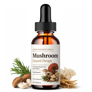 Venta Directa de Suplementos de Extracto de Hongo Multifuncional en Gotas Líquidas de 60 ml, Dosis de 2 ml, Calidad Certificada para Todas las Edades, Incluyendo Recién Nacidos - Product Image 1