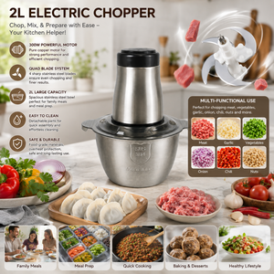 Hachoir à viande électrique personnalisé avec logo, 2L, en acier inoxydable, pour hacher les aliments et les légumes, petit appareil de cuisine, fournisseur - Product Image 4