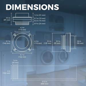 Connecteur <span class=keywords><strong>d</strong></span>'évacuation magnétique pour sèche-<span class=keywords><strong>linge</strong></span>, 180 degrés, étanche, mural, en acier au carbone, revêtement en poudre, <span class=keywords><strong>tuyau</strong></span> <span class=keywords><strong>d</strong></span>'évacuation, deux pinces, évacuation <span class=keywords><strong>de</strong></span> l'air du sèche-<span class=keywords><strong>linge</strong></span> - Product Image 2
