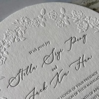 Carte de mariage personnalisée de luxe en typographie, invitations de mariage haut de gamme, texte en relief, carte postale, carte de menu