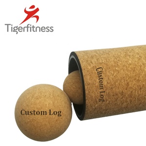 Cork Yoga Wheel Foam Roller Peanut <strong>Massage</strong> <strong>Ball</strong> Set - Product Image 3