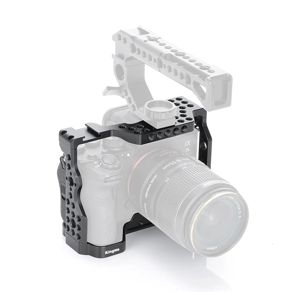 Kingma Black Camera Cage Aluminum Alloy Protect Camera Vlog Accessories for Sony A7R4 A74 A7S3 A7M3 A7R3