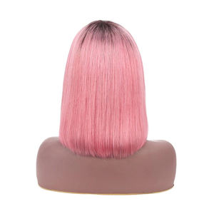 Peluca Bob Ombre con Flequillo YesWigs al por Mayor, Cabello Brasileño 1b 613 Rubio Rosa Plateado Naranja, Peluca Bob Corta en Existencia, Lista para Enviar - Product Image 2