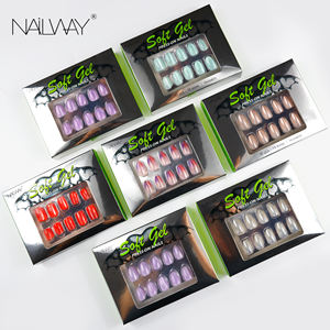 <span class=keywords><strong>Uñas</strong></span> Postizas de Gel Suave/PMMA, Color Azul, <span class=keywords><strong>Efecto</strong></span> Espejo Metálico, Cobertura Completa, 30 Piezas, Cortas, Ovaladas, Cromo Aurora para Dedos - Product Image 6