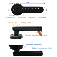 Cerradura de Puerta con Huella Digital Aiendi Tuya, Cerradura Interior de Seguridad con Código Digital sin Llave para Dormitorio, Apartamento o Alquiler