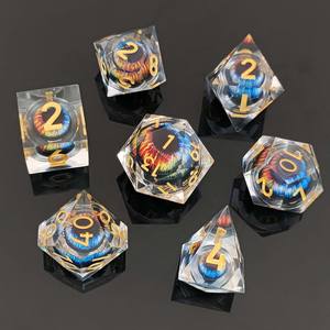 Jeu de société de rôle DND Dragon Dungeon pour dés Dragon Eye avec noyau liquide mobile, polyédrique 16 mm, D20, facettes multiples, designs personnalisés - Product Image 4