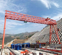 Grue portique à double poutre robuste de 30 à 100 tonnes, type rail anti-vent pour la construction de ponts