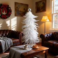 Décoration de Noël en plumes vertes naturelles, artisanat écologique non toxique, pour intérieur et extérieur, fête à la maison